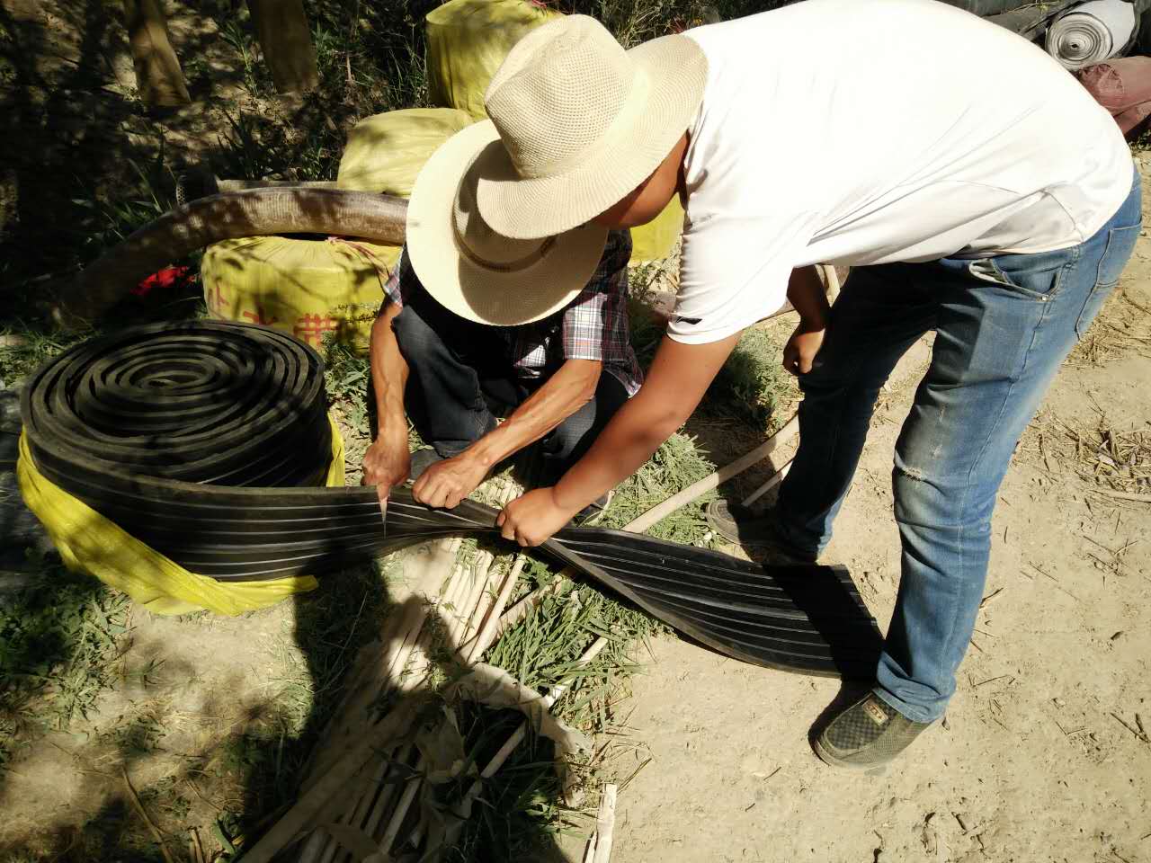 阿图什格达良乡曲许尔盖村1.2万亩盐碱地改良项目现场