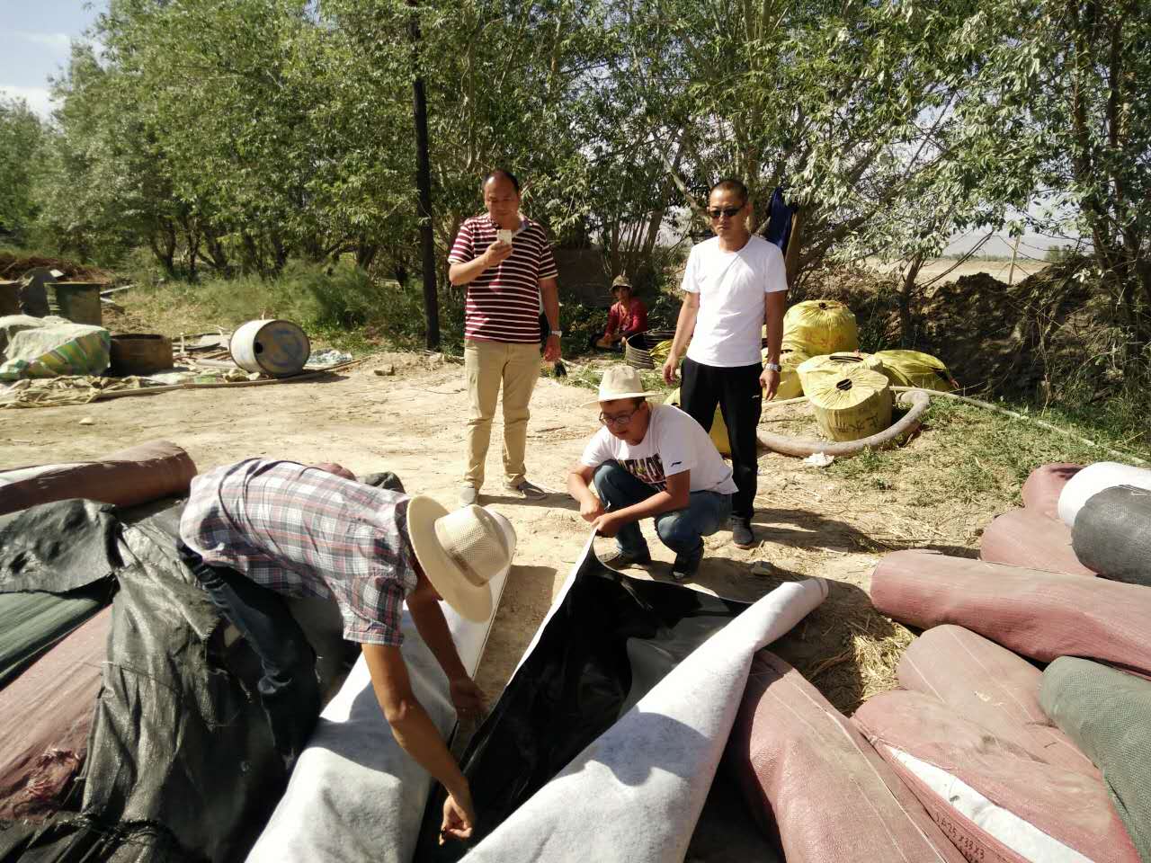 阿图什格达良乡曲许尔盖村1.2万亩盐碱地改良项目现场